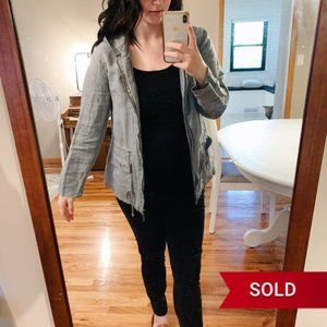 SOLD - Grey Zip-front Utility Jacket